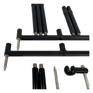 1x Korda Singlez 3 Rod Set Black with Mini Spikes, 5 Uprights, 2 Extensions and 2 Stablisers - 9.5/12'' Buzzbars and 5/7'' Uprights - H6 - PRE LOVED - Image 3