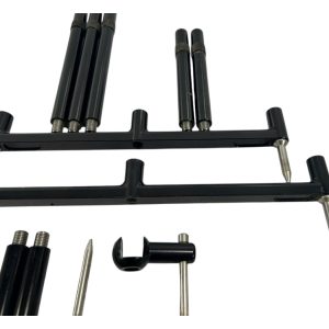 1x Korda Singlez 3 Rod Set Black with Mini Spikes, 5 Uprights, 2 Extensions and 2 Stablisers - 9.5/12'' Buzzbars and 5/7'' Uprights - H6 - PRE LOVED - Image 4