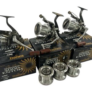 Alternative view of 3x Daiwa Entoh 5000 with Spare Spools in Boxes - PRE LOVED