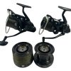 2x Daiwa Tournament 5500 QDA with Spare Spools - E27 - PRE LOVED