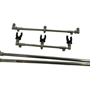 2x Solar Adjustable Buzzbars 10/13'' with Sticks 19'' and Butt Rests - E19 - PRE LOVED