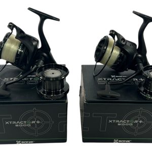 2x Sonik Xtractor + 5000 Reels with Spare Spools In Boxes - PRE LOVED