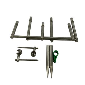 1x Korda Singlez Stainless 3 Rod Set with Stabilisers and Lock it Tool - 11.5/9.5'' Buzzbars and 3/5'' Uprights  - E7 - PRE LOVED