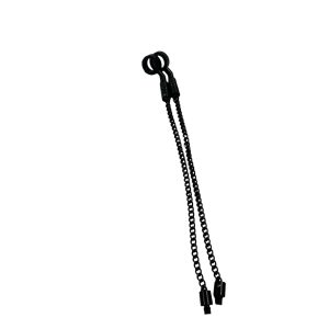 2x Black Bobbin Chains with Plastic Hockey Sticks - 6'' - B5 - PRE LOVED
