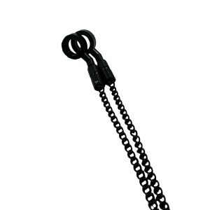 2x Black Bobbin Chains with Plastic Hockey Sticks - 6'' - B5 - PRE LOVED - Image 3