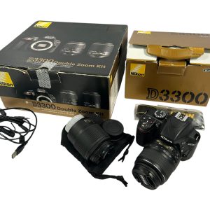 1x Nikon D3300 Double Zoom Kit - D3300 / 18-55mm F3.5-5.6 / 55-200mm F4-5.6 - S131 - PRE LOVED