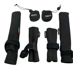 2x Grey Tip and Butt Protectors with 50mm Covers - A9 - PRE LOVED