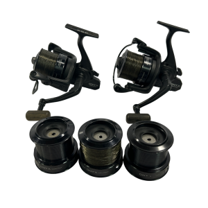 2x ESP Onyx Compact Reels with 3 Spare Spools  - D23 - PRE LOVED