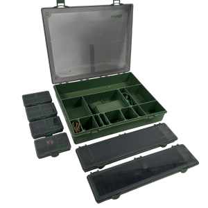 1x Thesus Large Tackle Box - 4 Compartment Boxes and 2 Rig Cases Inside - U147 - PRE LOVED