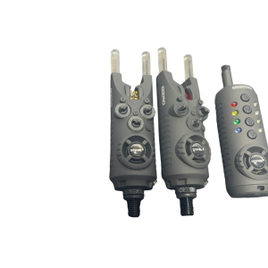 Alternative view of 2x Sonik Gizmo Alarms with Receiver Light and Bobbins - U150 - PRE LOVED