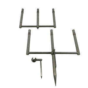 1x Korda Singlez Stainless 3 Rod Set with Stabilisers 6.5Inch Uprights - Only One Spike - S112 - PRE LOVED