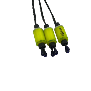 Alternative view of 3x Solar Fluoro Yellow Bobbins with Chains and Hockey Sticks - A4 - PRE LOVED