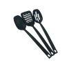 1x Utensil Set Plastic - 2 Big Spoons 1 Spatula - A4 - PRE LOVED