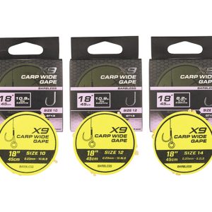 Matrix X9 Carp Wide Gape 45cm Band Rigs
